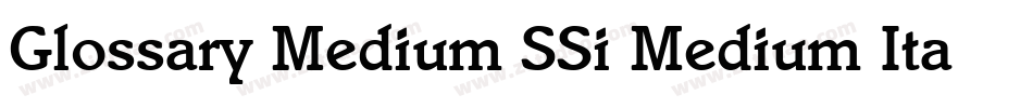 Glossary Medium SSi Medium Italic字体转换